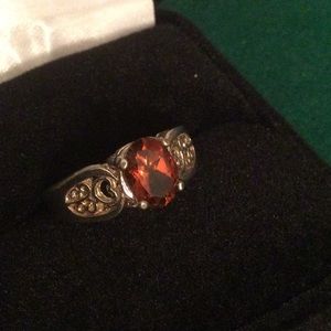 Exquisite Fiery Genuine Mozambique Garnet Ring